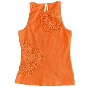 NWOT ANTHROPOLOGIE BURNT ORANGE EMBROIDERED TANKTOP // SIZE SMALL 🧡
